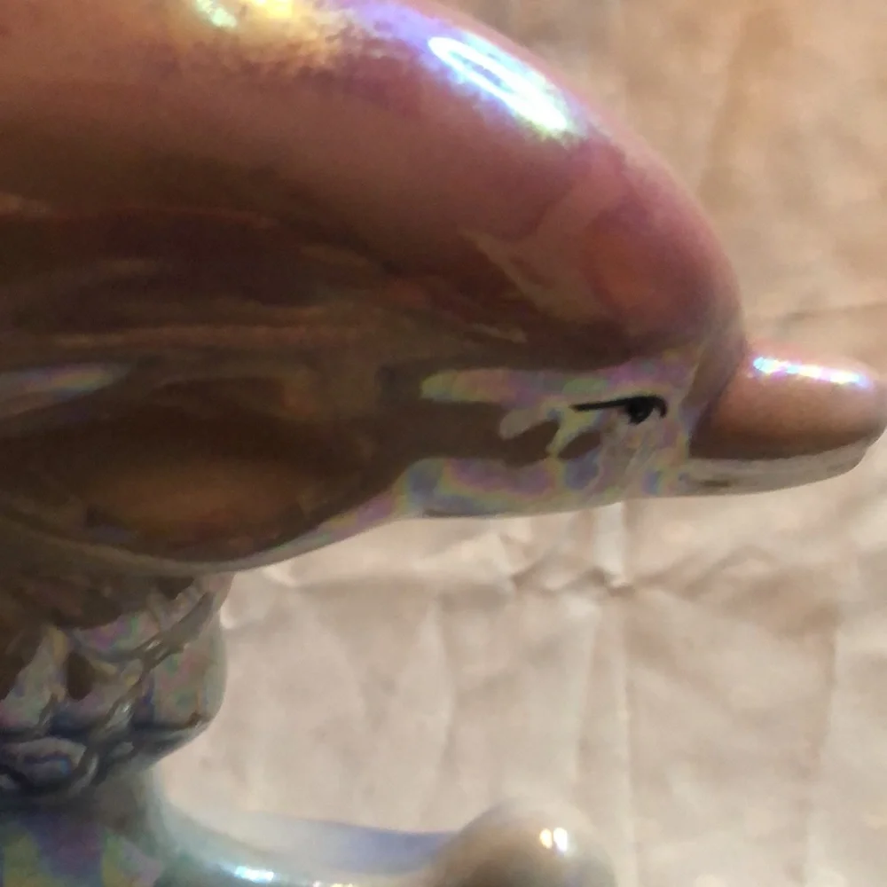 Vintage Y2k ceramic beachy dolfins ceramic figure